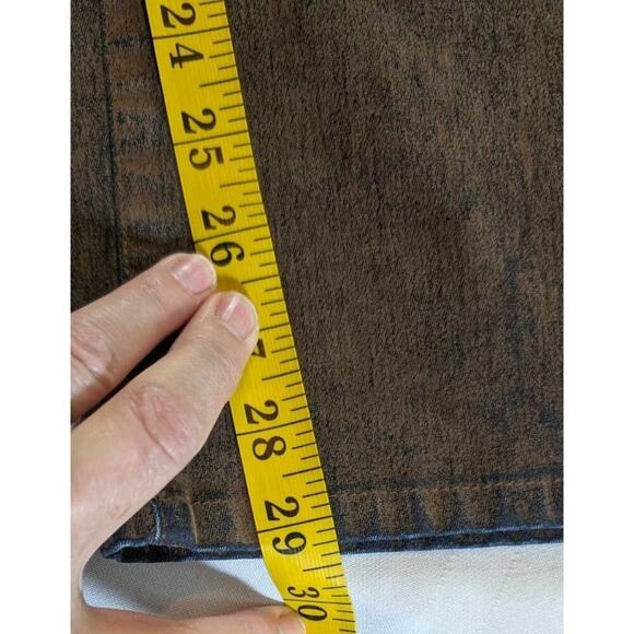 VTG Flare Jeans Plu Size 20 Dirty Suede Look 90s Y2K Boot Cut Flocked Denim - Picture 9 of 10